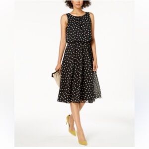 Nine West Black Polka Dot Maxi Dress